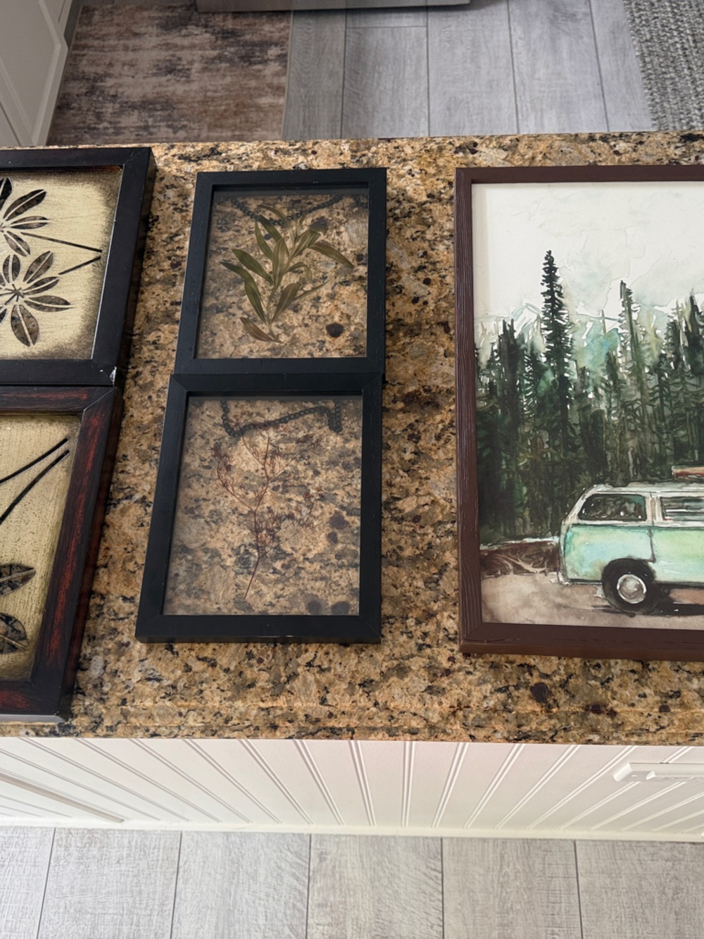 Framed Black Double Herb Press Wall Art - Black